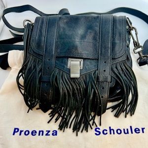 PROENZA SCHOULER Lambskin Leather Fringe Cross Body Bag